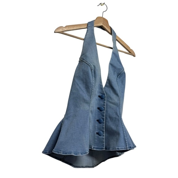 Lovers + Friends Blue Halter Top - Picture 4 of 7